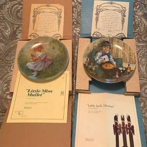 Vintage Reco Plates 1981-1982 Little Miss Muffet & Little Jack Horner dated NOB